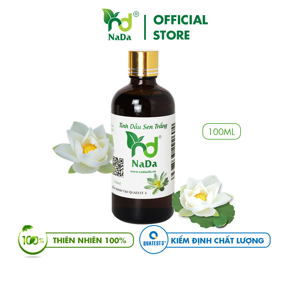 Tinh dầu Sen trắng nguyên chất Nada | Kiểm định QT3 | Thư giãn, Dễ ngủ, Hỗ trợ thiền, Giảm Stress