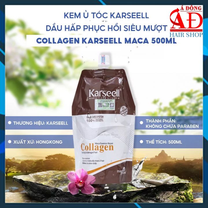 [+Tặng mũ trùm] Kem ủ tóc Collagen Karseell Maca phục hồi siêu mượt 100ml/500ml