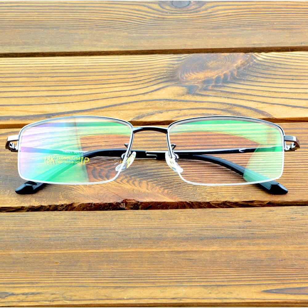 Titan nửa viền Xám Trọng lượng nhẹ Kính sang trọng Khung mắt quang học