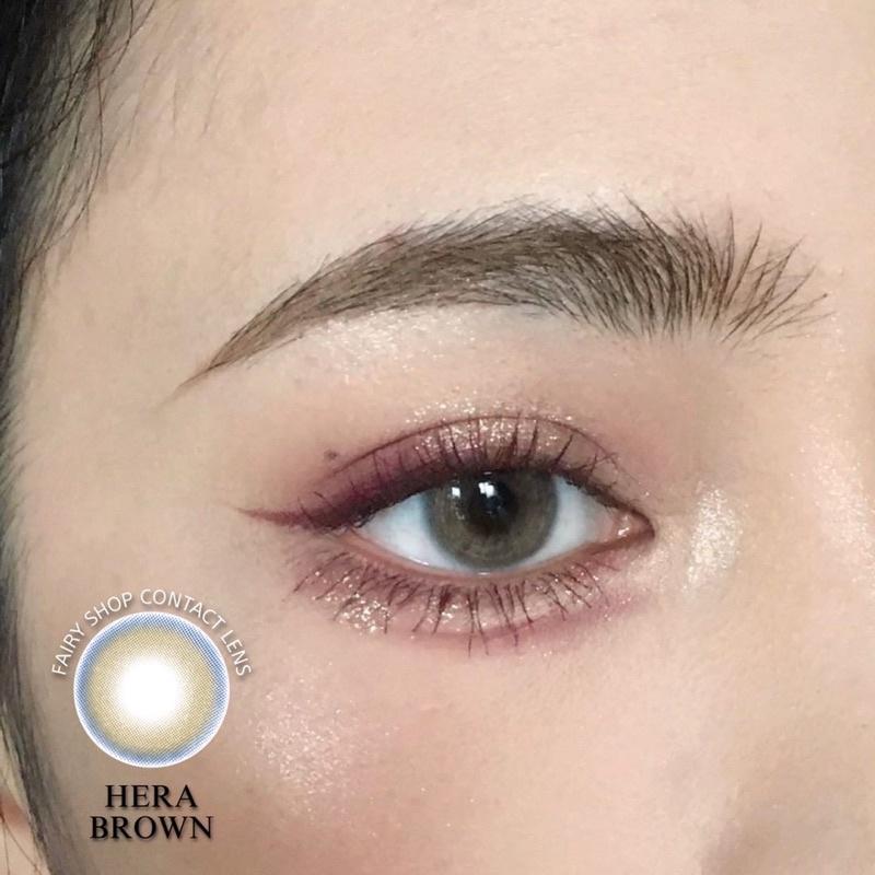 Kính Áp Tròng Hera Brown 14.0 - FAIRY SHOP CONTACT LENS Silicone Hydrogel độ 0 đến 10 độ lens cho mắt thở cao cấp