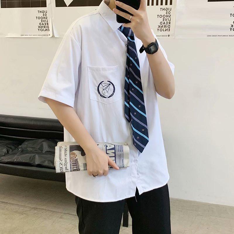 Áo Sơ Mi Trắng Ngắn Tay Thời Trang Hàn Quốc Cỡ S-4Xl
