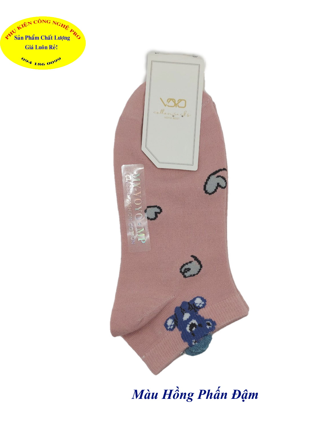 Tất Vớ nữ Kiểu cổ thấp Voyo Cotton Socks Voyo.best In hình bất kỳ Chất liệu thun cotton co giãn, Bảo vệ đôi chân