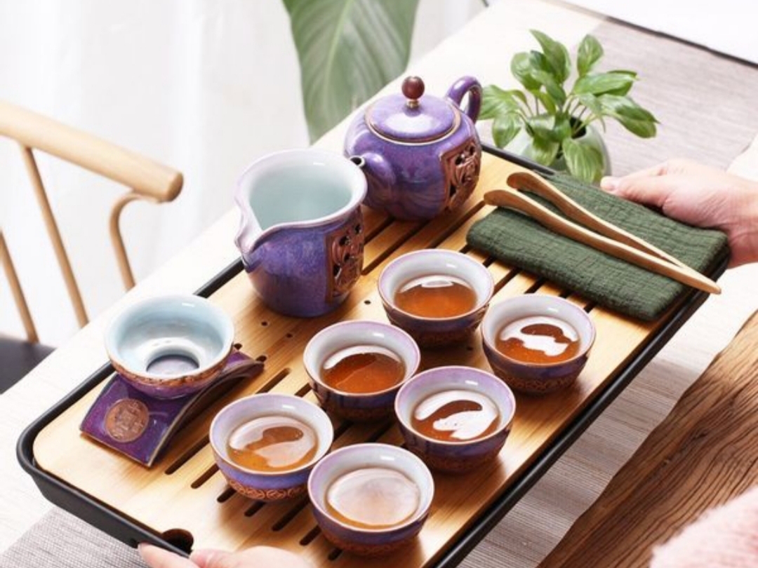Khay trà bàn trà tre có khay đựng nước tiện lợi Cao Cấp