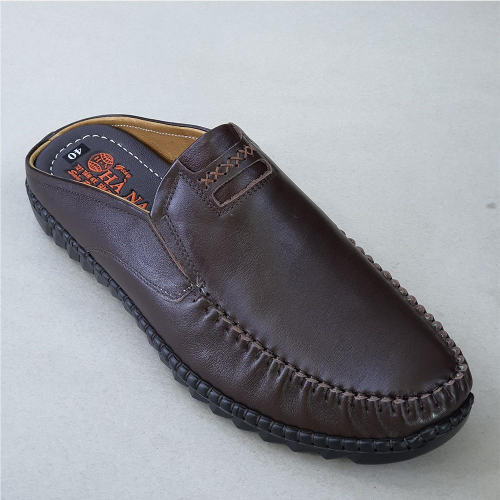 Dép Bít Mũi Nam Da Bò Thật TiTi ĐÔ Cao Cấp GSB2044