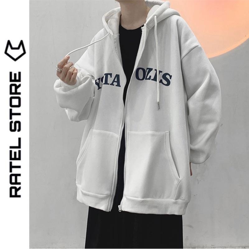 Áo Khoác Jacket Hoodie Zip Nỉ Thu Đông Nam Nữ YSTAOZIS Unisex Form Rộng