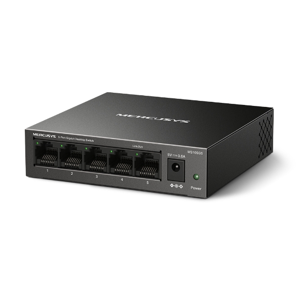 Bộ Switch Để Bàn Gigabit Mercusys MS105GS 5 cổng RJ45 10/100/1000 Mbps, Hỗ Trợ Auto-MDI/MDIX - Hàng Chính Hãng