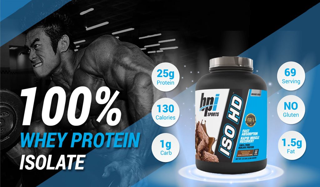 Iso HD 100% Pure Isolate Protein 5Lbs - Sữa bổ sung Protein, hỗ trợ phục hồi, tăng Cơ cho người tập thể thao