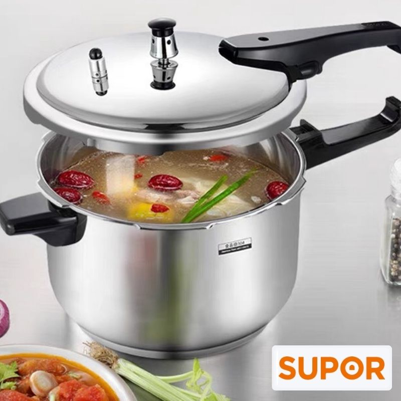 Nồi áp suất inox 304 hạn chế ăn mòn, giữ nhiệt bền lâu, an toàn cao cấp 3L Supor YS183FA1 (Bạc)