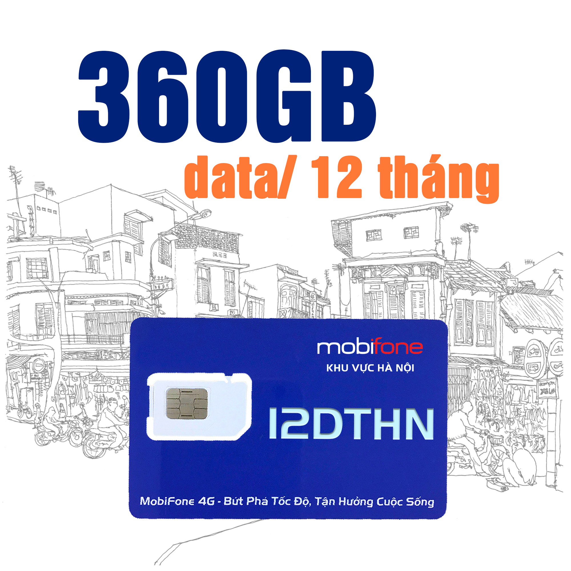 SIÊU SIM DATA 12DTHN ( Sim Data 12 tháng  - Sim 4G MobiFone  - Chỉ sử dụng ở HÀ NỘI) - MOBIFONE HÀ NỘI