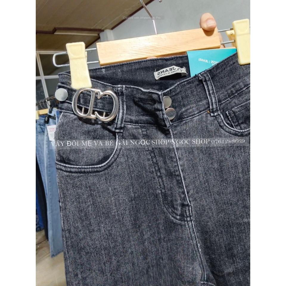 Quần jean nư ống đứng co giãn basic cao cấp lưng cạp cao