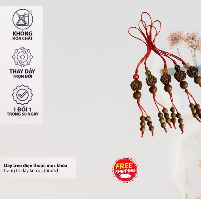 Dây đeo điện thoại, móc khóa, trang trí dây kéo túi sách trầm hương phong thủy An Nhiên Decor