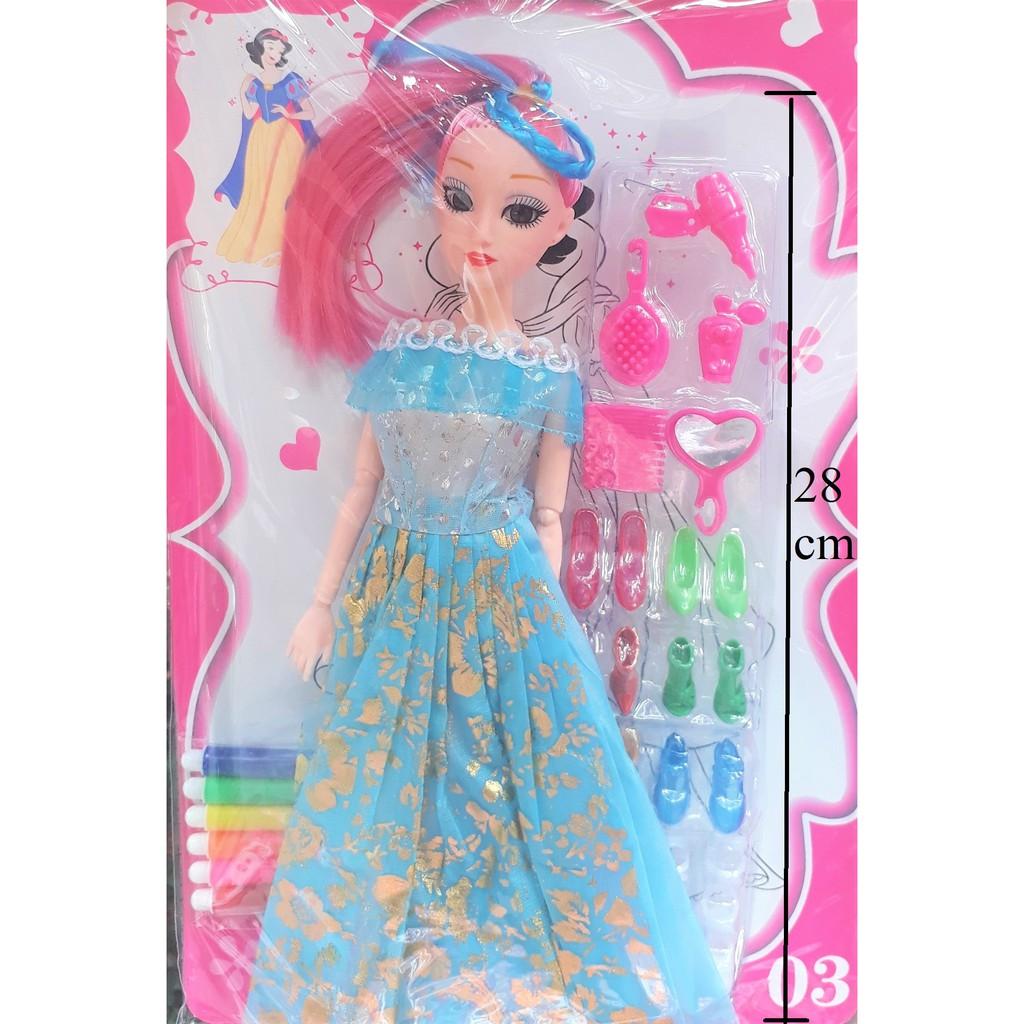 Búp Bê Tập Tô  Búp bê đẹp, Có khớp tay, Bộ siêu tập giày, Có bảng bút tập tô, Bé yêu rất thích.