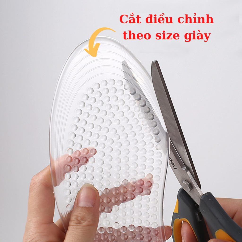 Lót đệm giày silicon cao cấp, đàn hồi tốt, giảm áp lực, giảm đau chân, có gai massage chân