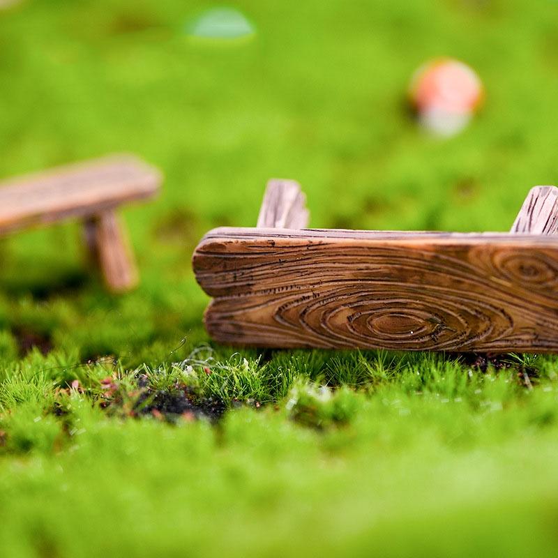 Tiểu cảnh mini ️ Mô hình ghế công viên trang trí tiểu cảnh, sen đá, bể terrarium