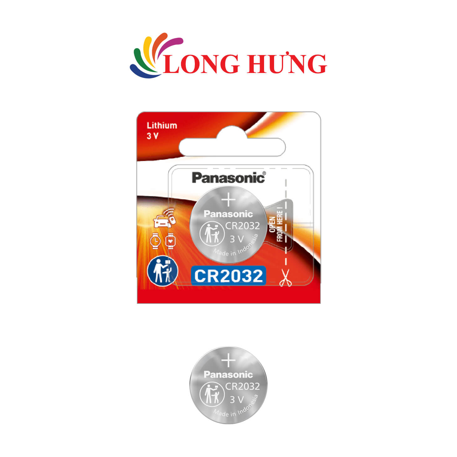 Pin nút Panasonic 3V CR-2032VN/5B (1 viên/3 viên/5 viên/10 viên/50 viên) - Hàng chính hãng