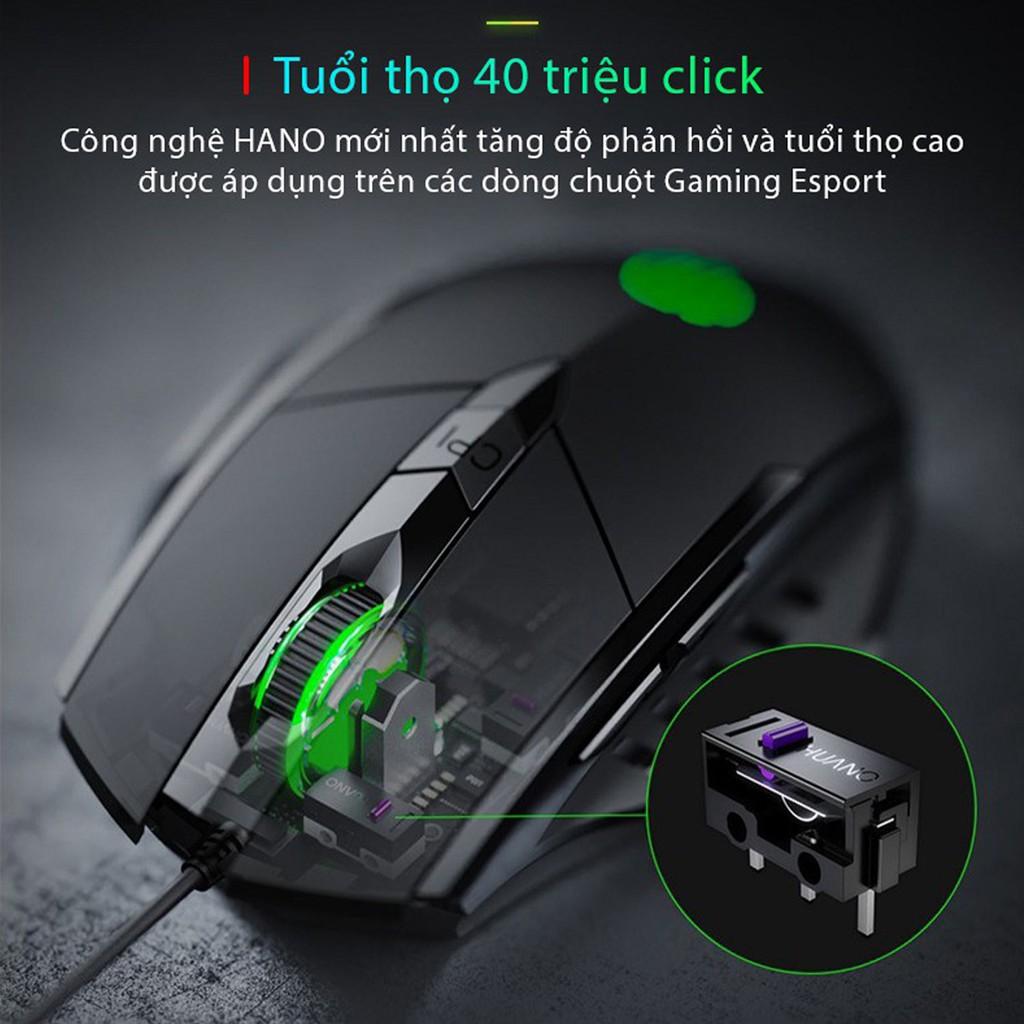 Chuột máy tính gaming, chuột chơi game P1W bản có dây và không dây tắt âm silent 7200 DPI Led RGB