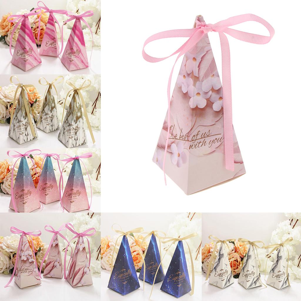 10 Pieces Triangle Shape Chocolate Candy Boxes Gift Boxes Wedding Favors