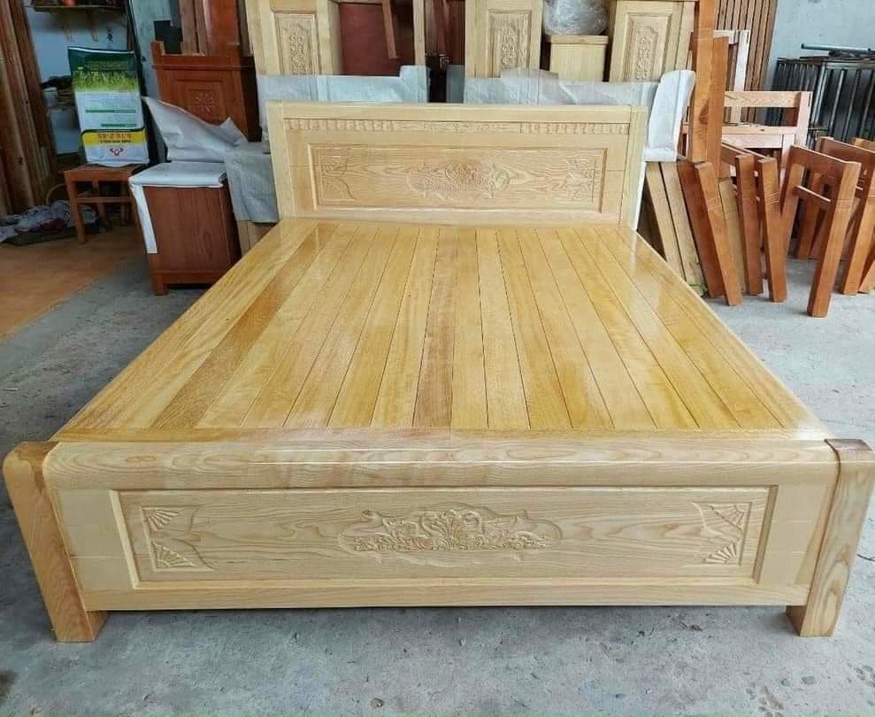 Giường ngủ gỗ  sồi dạt Phản 1M8 (FREESHIP HCM 30-50 KM )