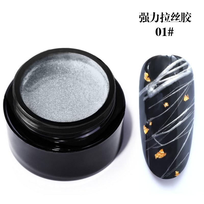 Gel vẽ nail lụa nổi Misscheering Yapas hũ 8ml, Gel vẽ dây mạng ánh nhũ trang trí móng tay