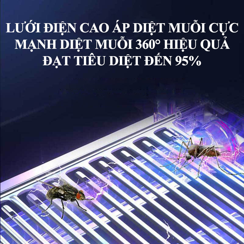 Đèn bắt muỗi UV diệt muỗi bằng lưới điện cao áp loại ngang cỡ lớn ZG-SY01 treo tường thu hút côn trùng không tạo mùi không độc hại