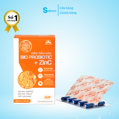 Combo 2 Hộp Thực phẩm bảo vệ sức khỏe viên tiêu hóa Bio Probiotic + ZinC