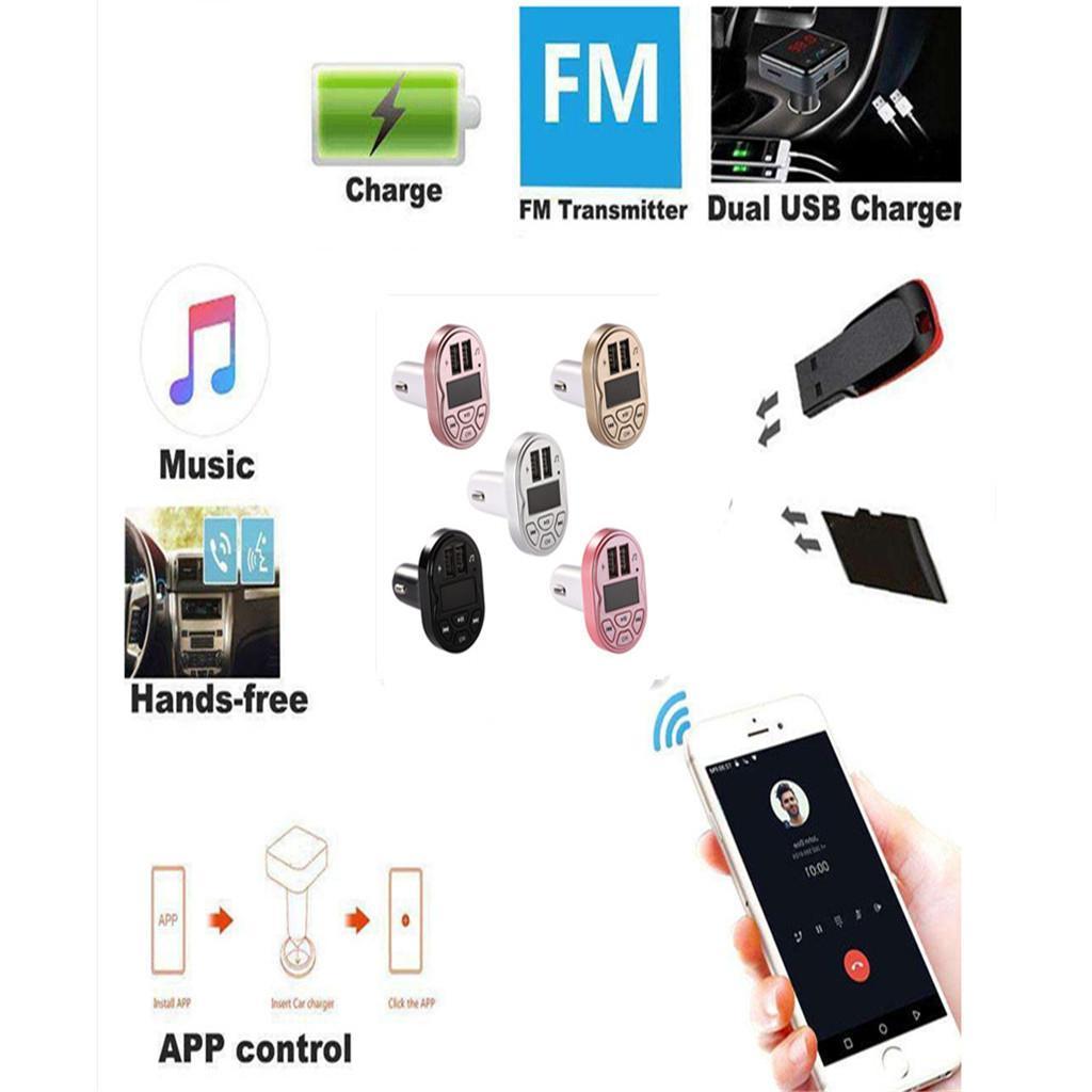 A2 Car FM Bluetooth Audio Adapter Dual USB Port