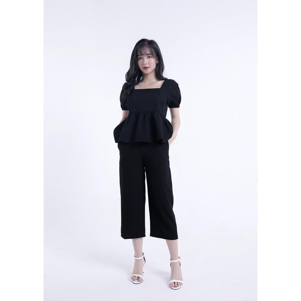 Set Bộ Đũi Gồm Áo Và Quần Ống Suông Lửng, Set Đồ Bộ Tiểu Thư Cao Cấp-Hàng Thiết Kế Đẹp