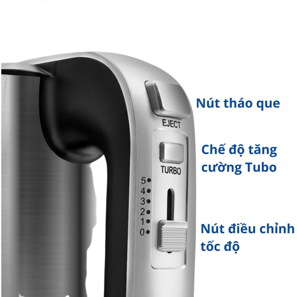 Máy đánh trứng trộn bột cầm tay mini 5 tốc độ tăng cường