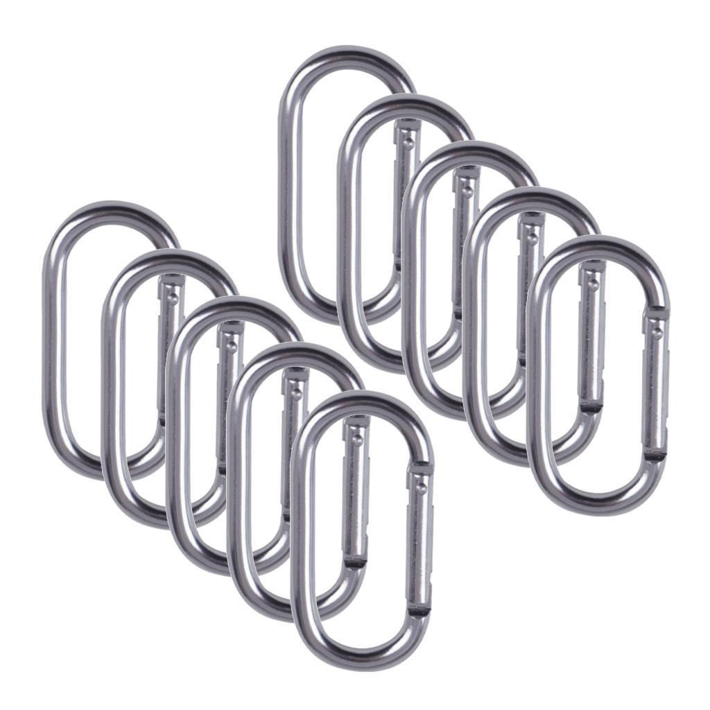 10pcs Light Carabiner Clip 2" Aluminum Alloy D-Ring Spring Small Keychain Carabiners Clip Set for Outdoor Camping Backpack Bottle Holder