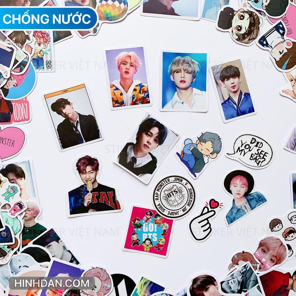 Sticker BTS nhóm nhạc Hàn Quốc - Dán Trang Trí - Chất Liệu PVC Cán Màng Chất Lượng Cao Chống Nước, Chống Nắng, Không Bong Tróc Phai Màu