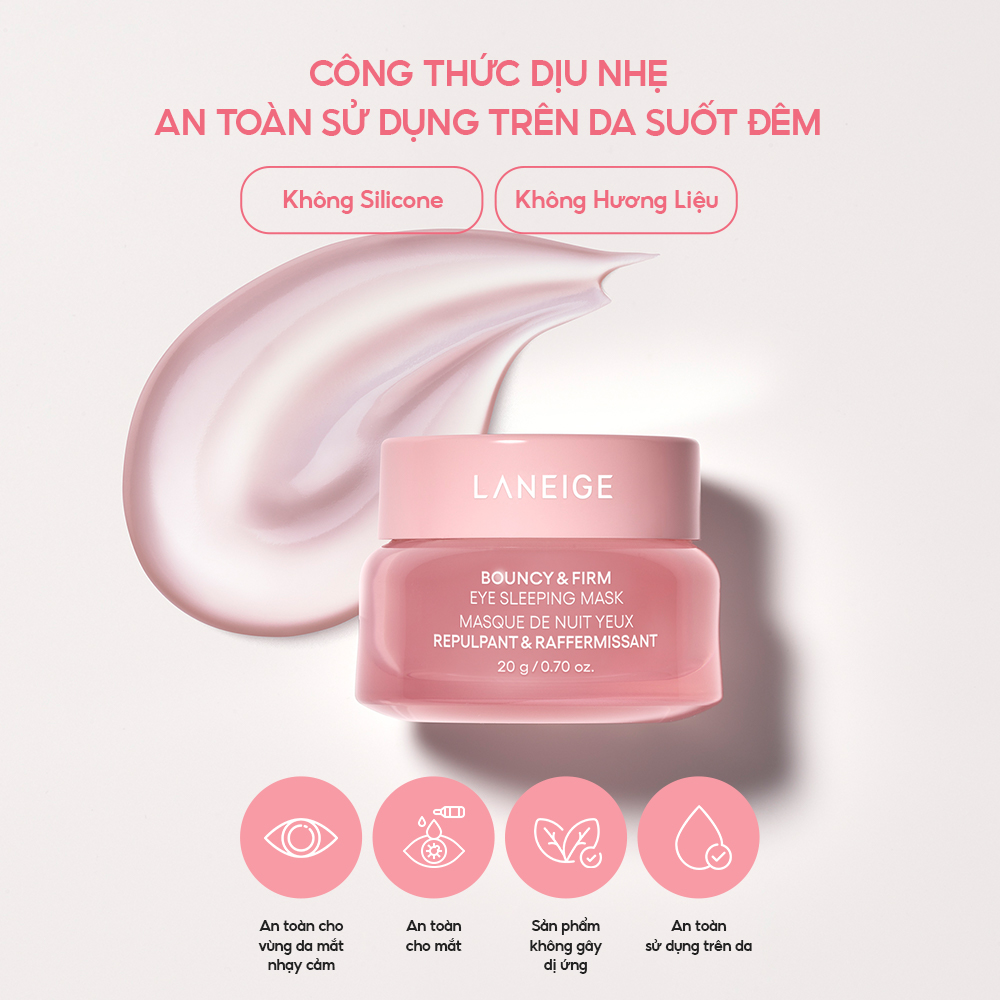 [MỚI] Mặt Nạ Ngủ Chăm Sóc Vùng Mắt Laneige Bouncy &amp; Firm Eye Sleeping Mask 20g