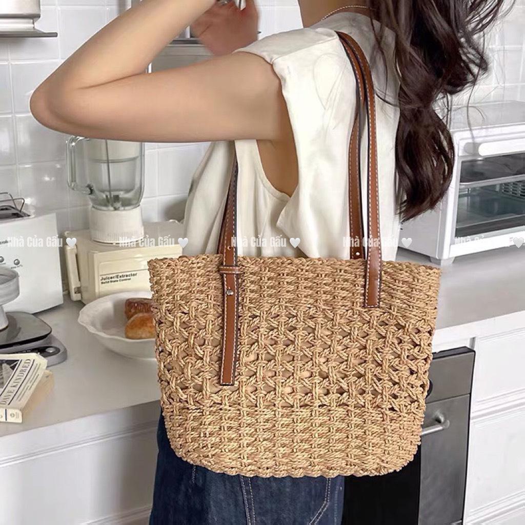 Túi cói dây da size vừa đeo vai xinh xỉu