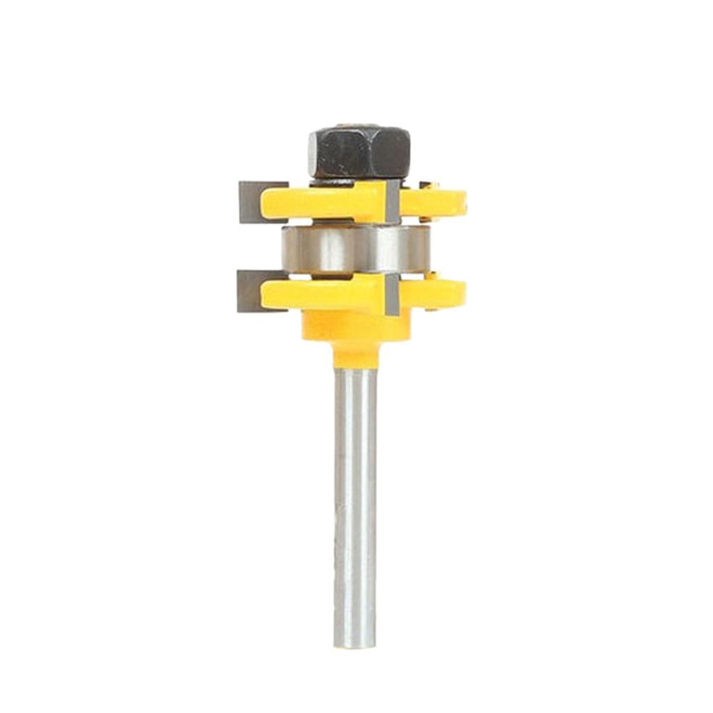 2Pieces Tongue &amp; Groove T- Slot Router Bit 1/4'' Shank Woodwork Milling Cutter