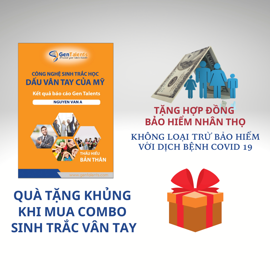 Sinh Trắc Vân Tay Gen Talents – Combo Gia đình 2 – 3 Bài Báo Cáo Đầy Đủ 4 Module – Tặng Hợp Đồng Bảo Hiểm Nhân Thọ