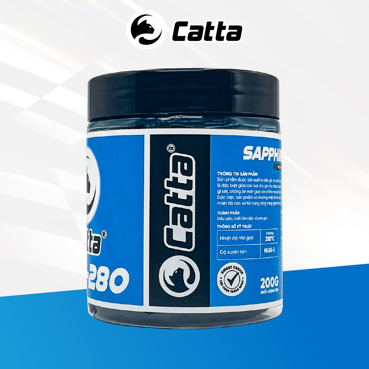 Mỡ Bò Chịu Nhiệt và Cực Áp Cao Cấp CATTA SAPPHIRE HP3 280 độ Gốc Lithium 200G-500G (Xanh Dương)