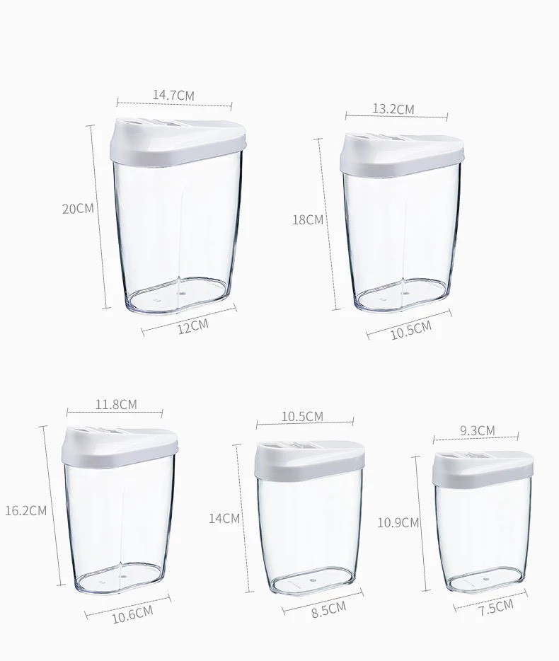 Set 5 hộp đựng thực phẩm sạch, đồ khô, tươi sống bằng nhựa PP cao cấp