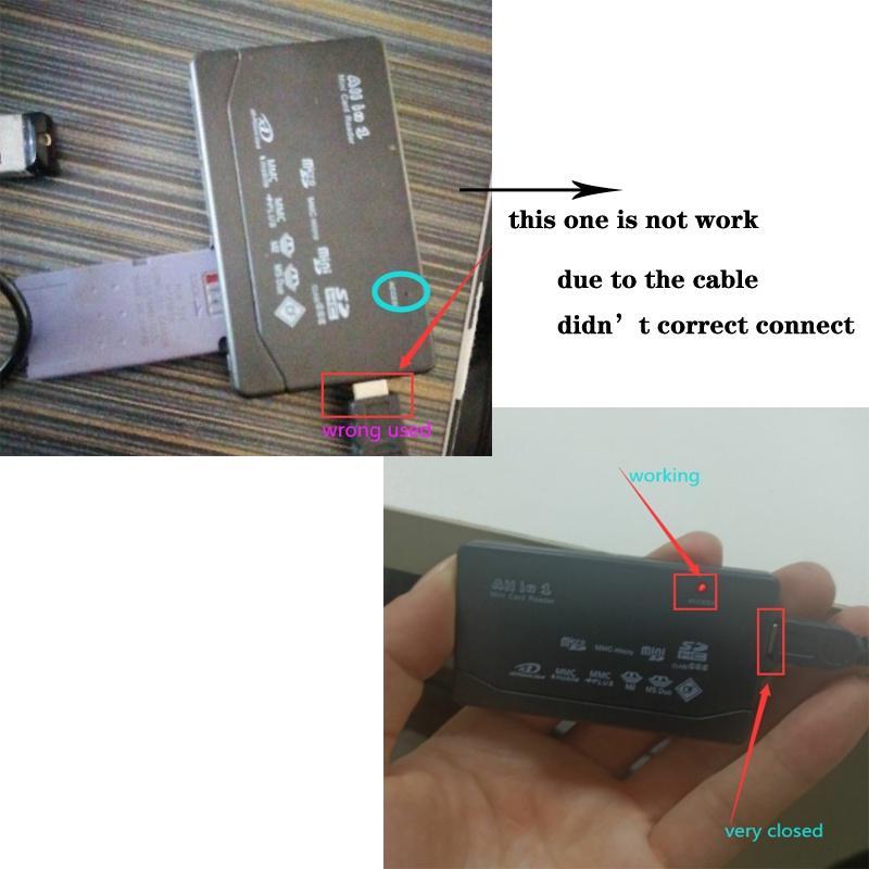 Tất cả trong một đầu đọc thẻ TF MS M2 XD CF Micro Carder Reader USB 2.0 với dòng ngày