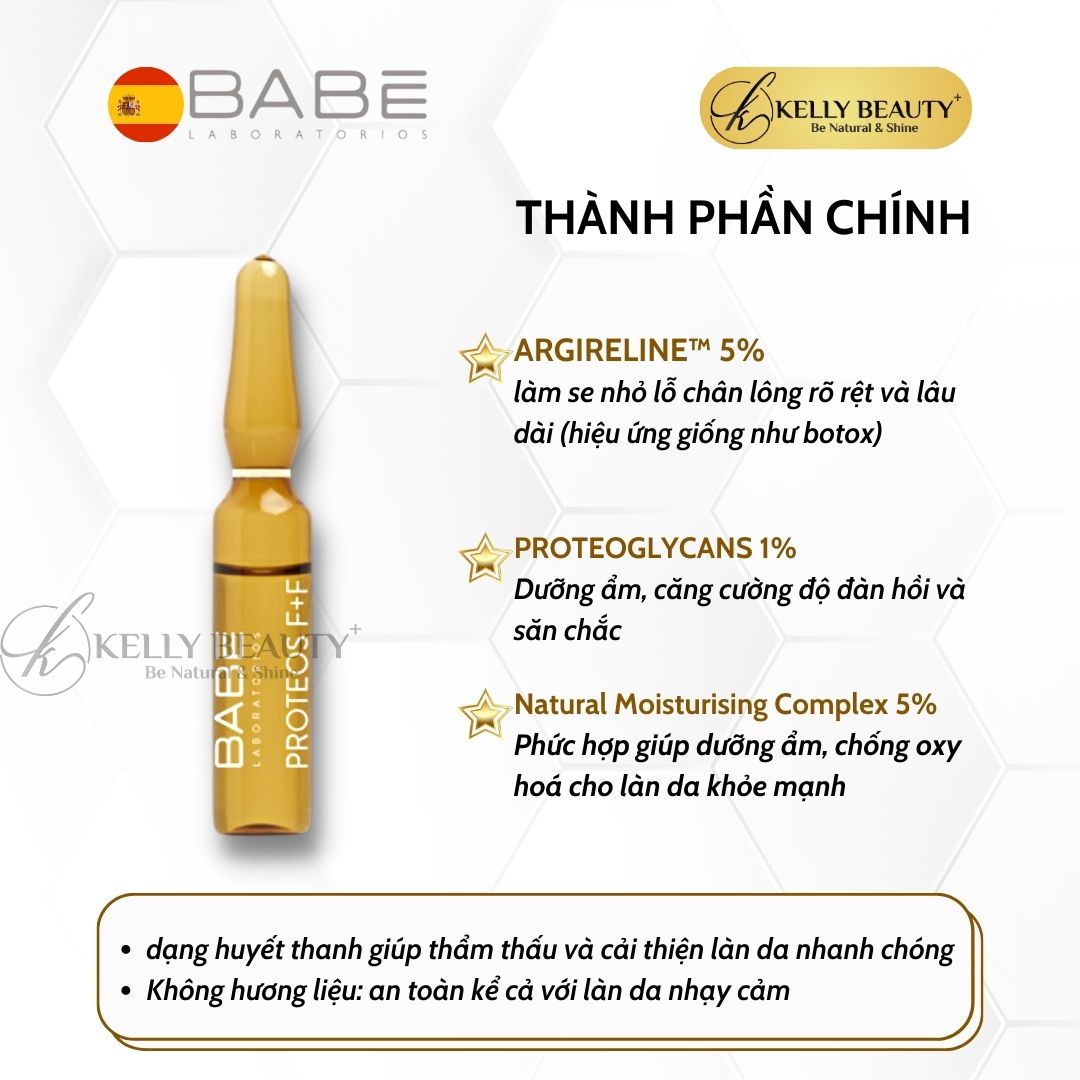 Huyết Thanh Trẻ Hoá Da BABE Proteoglycan F+F - Cải Thiện Độ Đàn Hồi, Săn Chắc Da; Se Khít Lỗ Chân Lông | Kelly Beauty