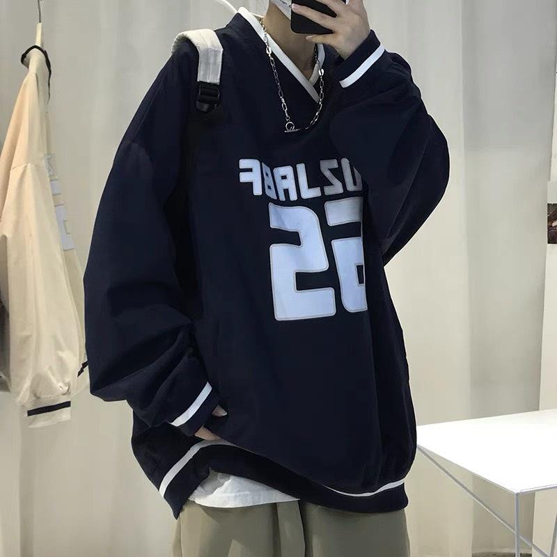 Áo sweater nỉ bông unisex in số 26 form rộng dài tay mặc cặp nam nữphù hợp phong cách hàn quốcÁo nỉ sweater cặp đôi nam nữ Yinxx, áo tay dài nỉ bông unisex, Áo Sweater nỉ form rộng chuẩn UNISEX OVERSIZE cực đẹp
