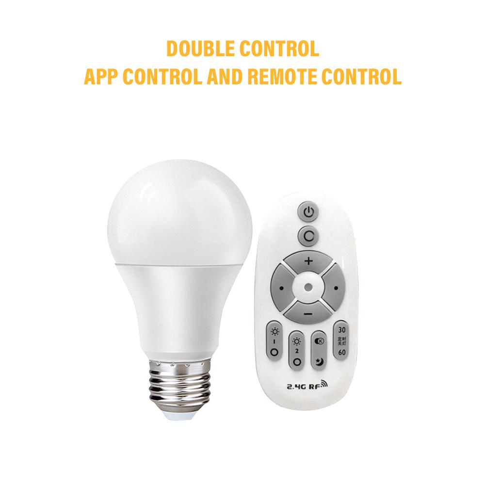Bóng đèn thông minh Bóng đèn LED 2.4G được điều khiển bằng cả điều khiển từ xa và APP di động
