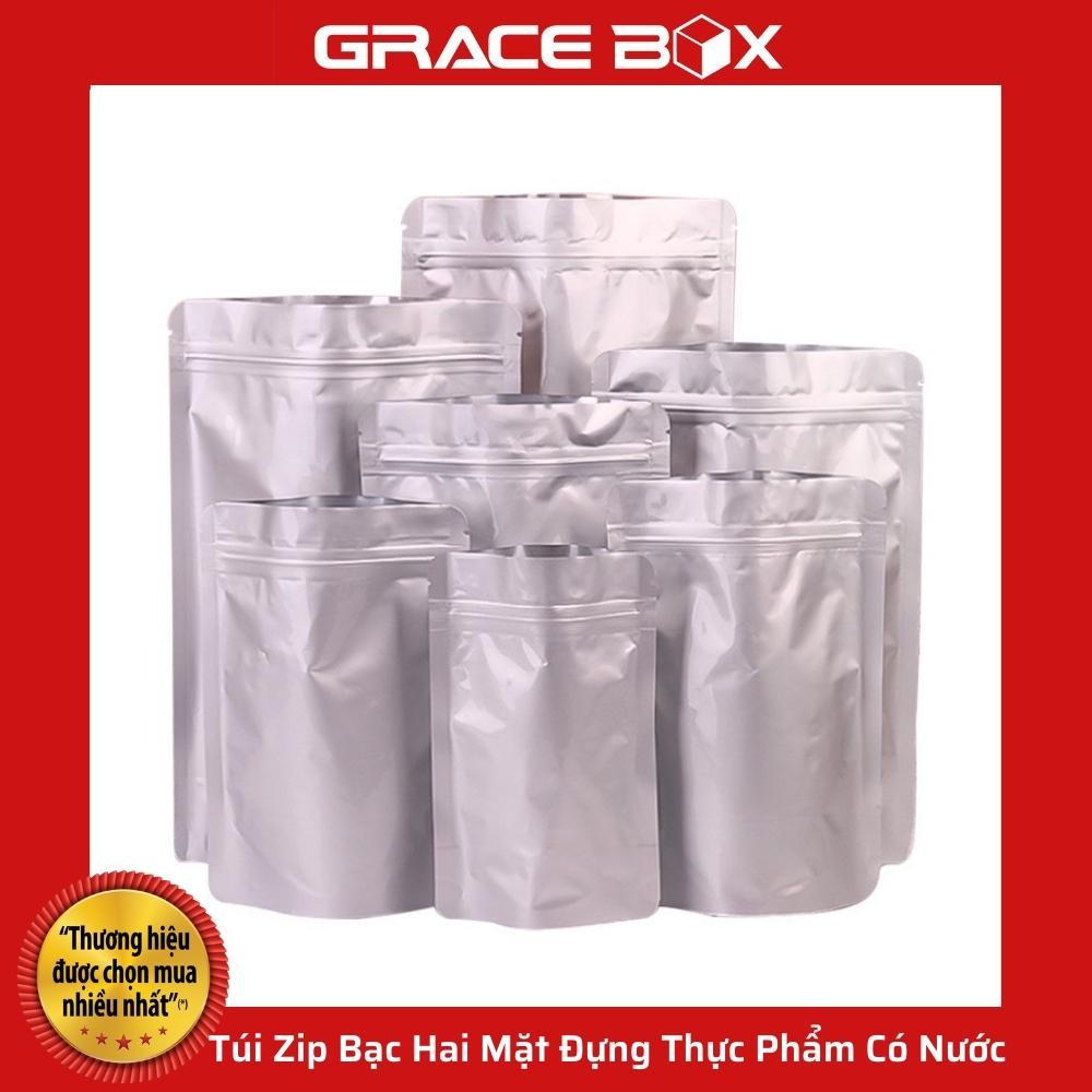 1Kg Túi Zip Bạc Hai Mặt Đựng Thực Phẩm Có Nước An Toàn - Siêu Thị Bao Bì Grace Box