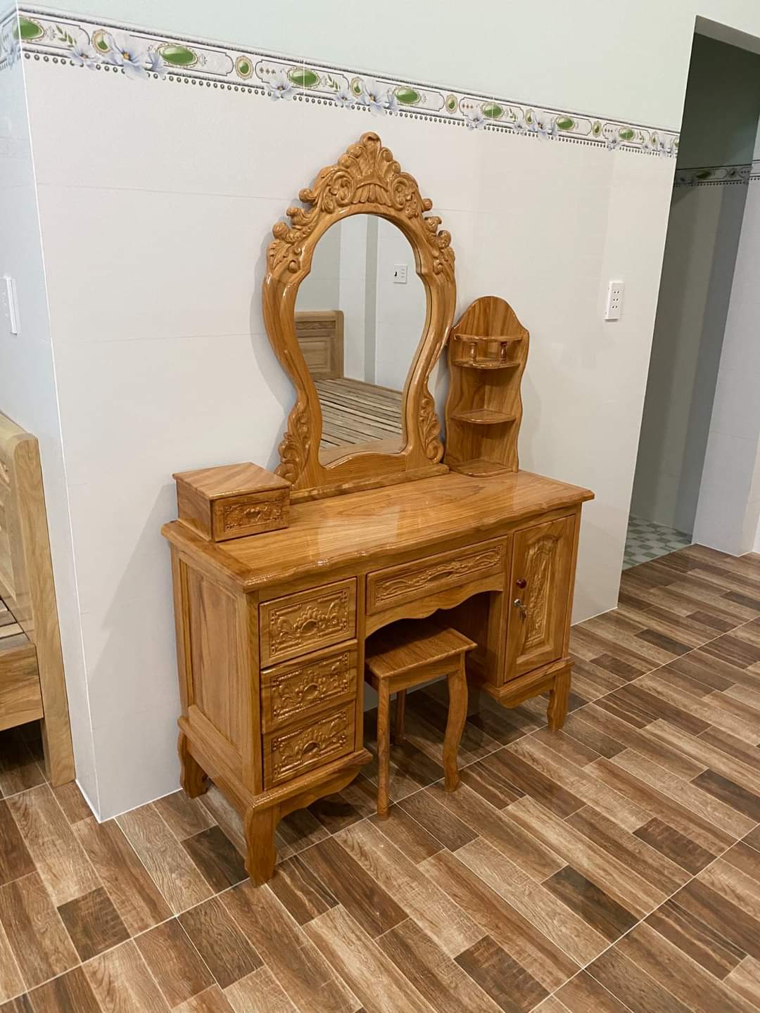Bàn trang điểm gỗ gõ 1 M 2