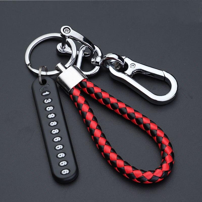 Anti-Lost Car Key Pendant Split Rings Keychain Phone Number Card Keyring Auto Vehicle Key Chain Car Outdoor Climbing Accessories