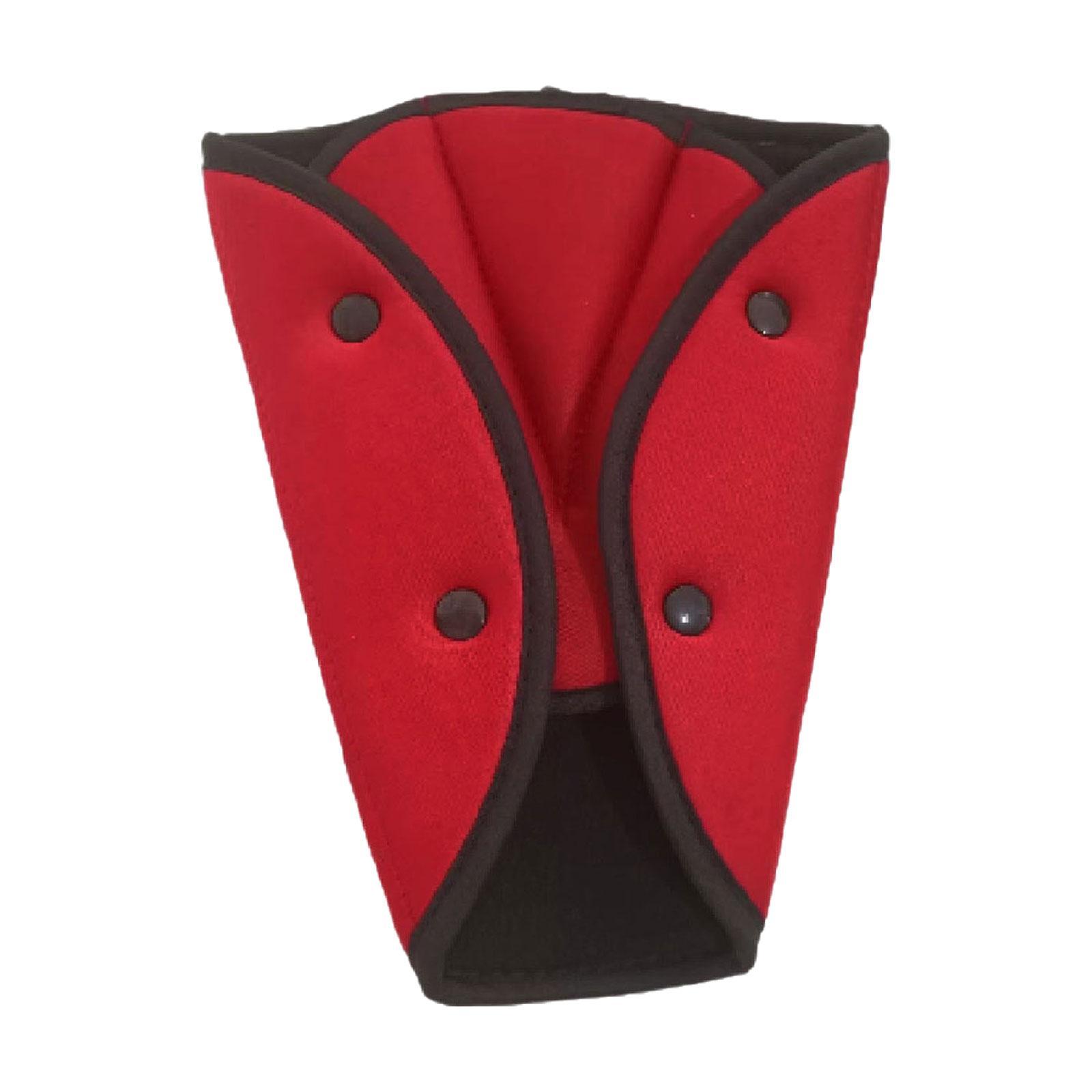 Car Seat Belt Adjuster for Kids Triangle Protector Pad Seat Belt Strap Cover Red