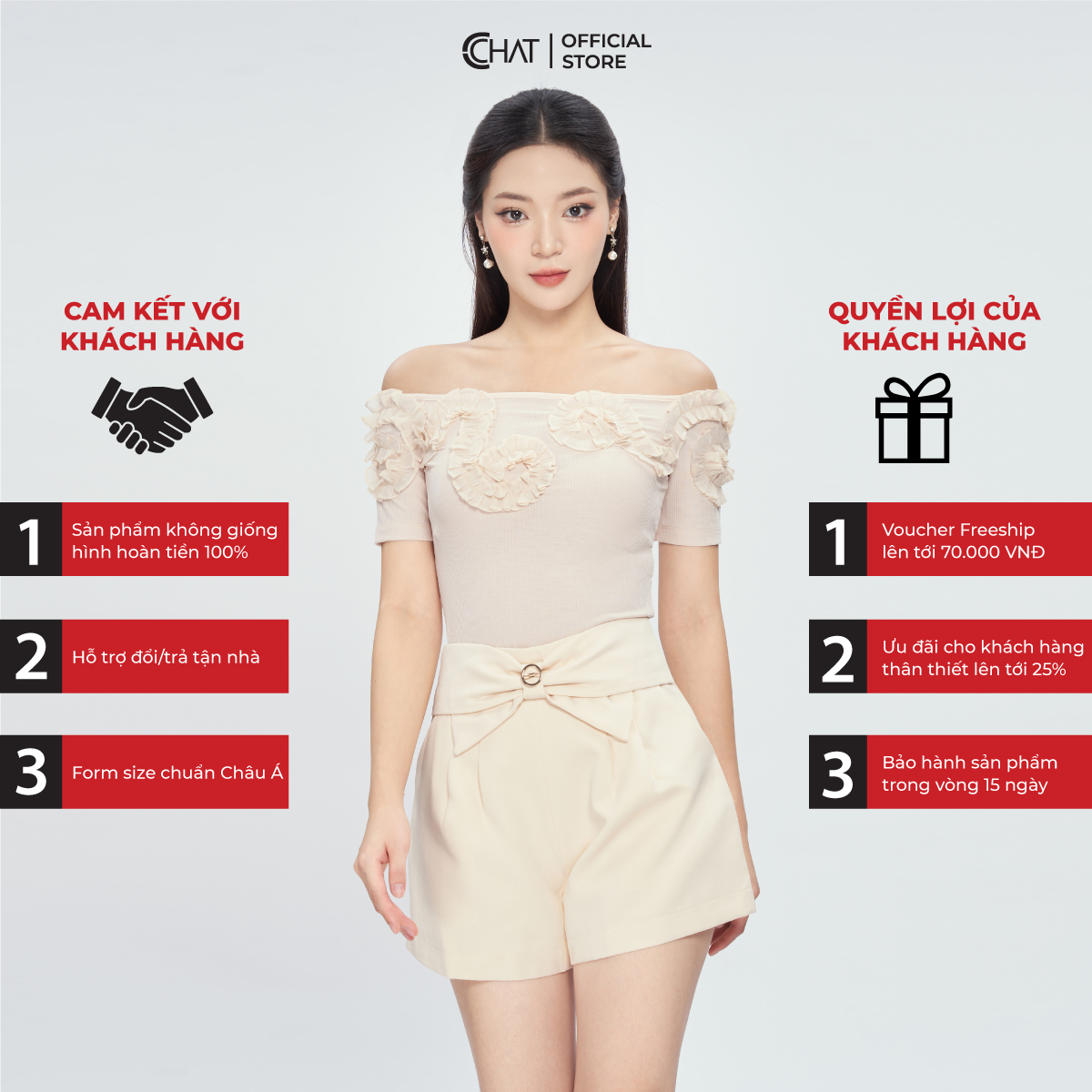 Áo Thun  Kiểu Trễ Vai Phối Bèo Dáng Ôm Chất Vải Mềm Mịn Co Giãn 4 Chiều 13TNC8002OT