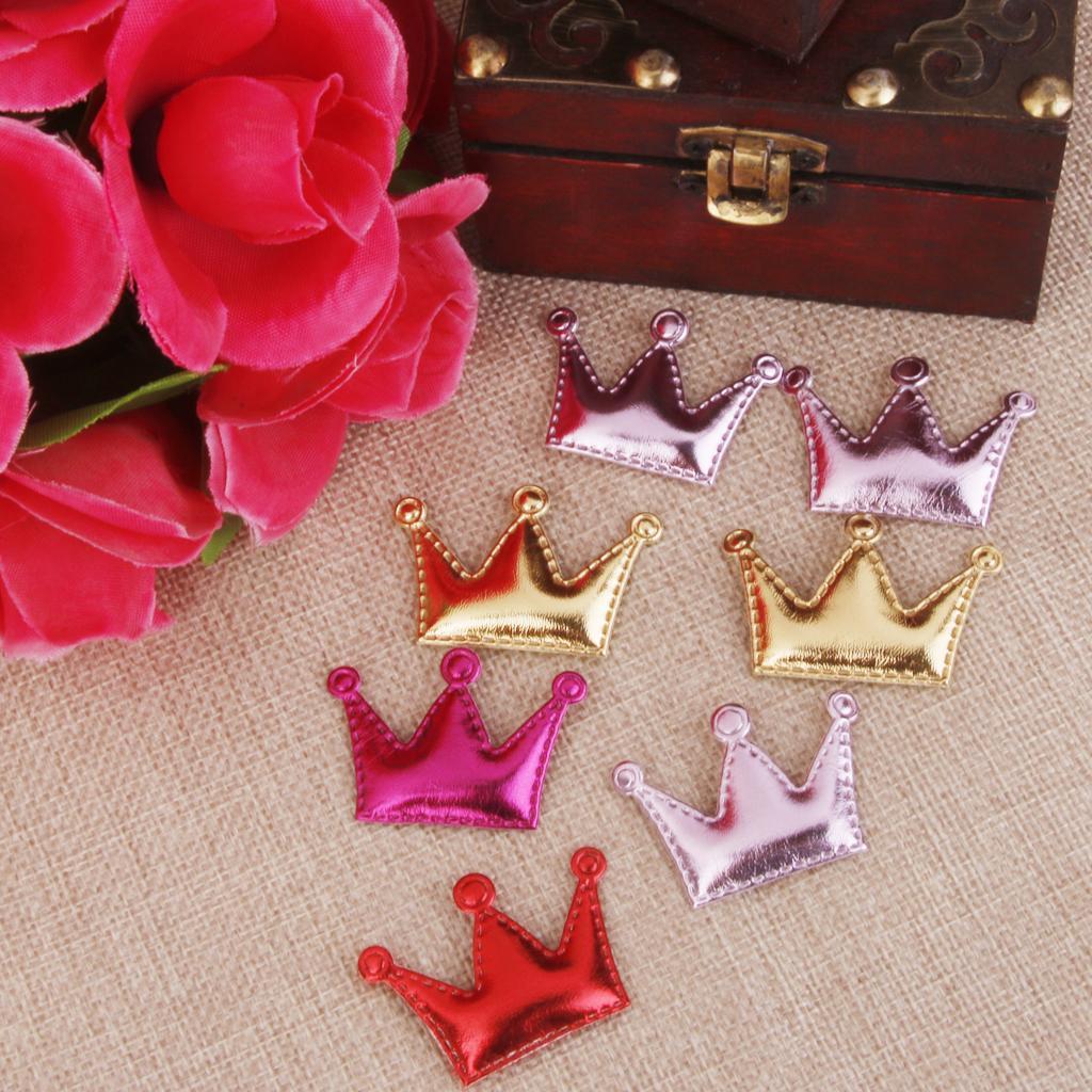 20pcs PU Crown Hair Clips Making For Baby Girls Headband DIY