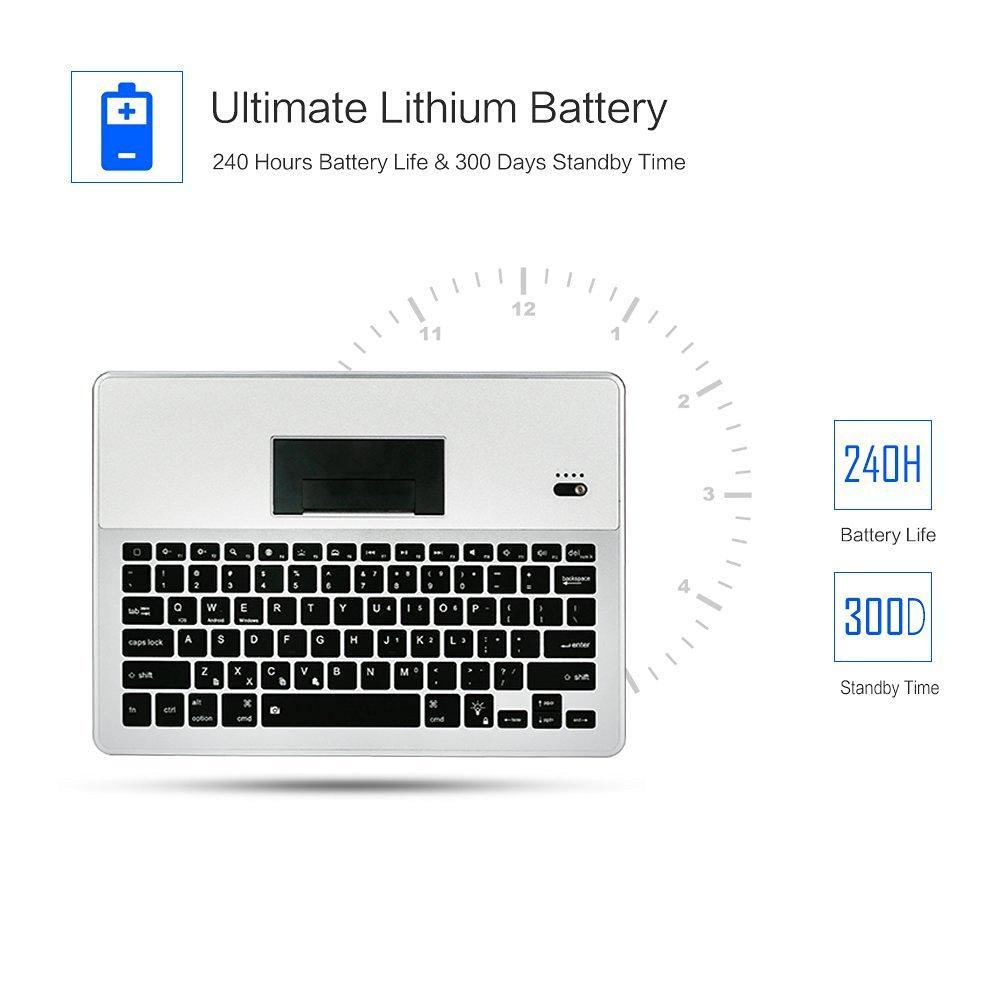 Backlit Universal Aluminum Bluetooth Wireless Keyboard for iOS Android PC