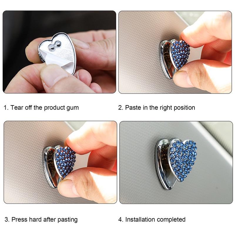 1 Móc Treo Đồ Mini Hình Trái Tim Đính Đá Sáng Tạo Đa Năng Trang Trí Nội Thất Xe Hơi