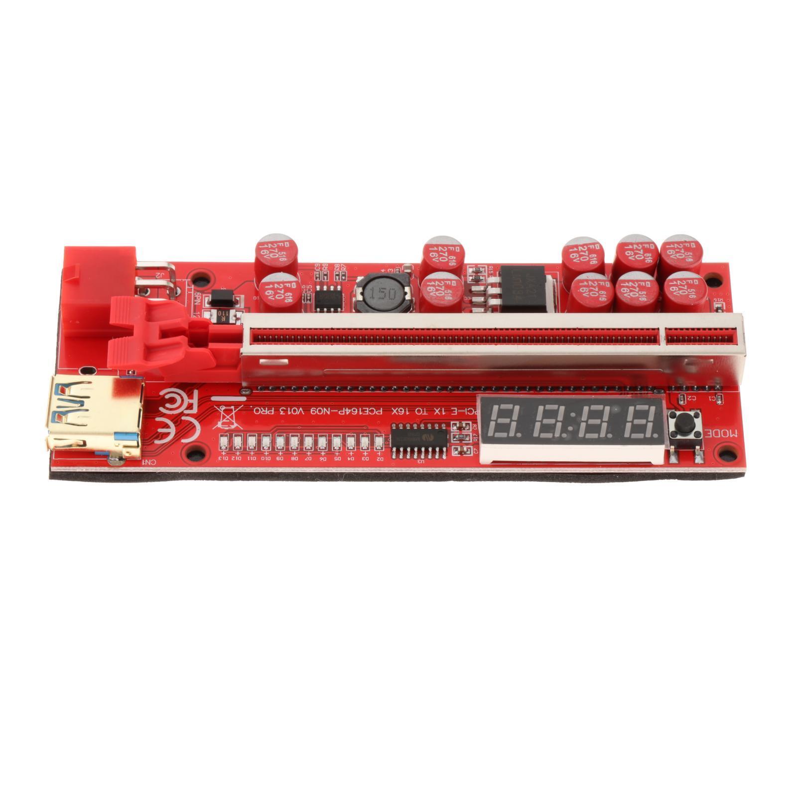 PCIe Riser 1x-16x USB 3.0 Cable Coin  PCIe Express 6Pin for Win7