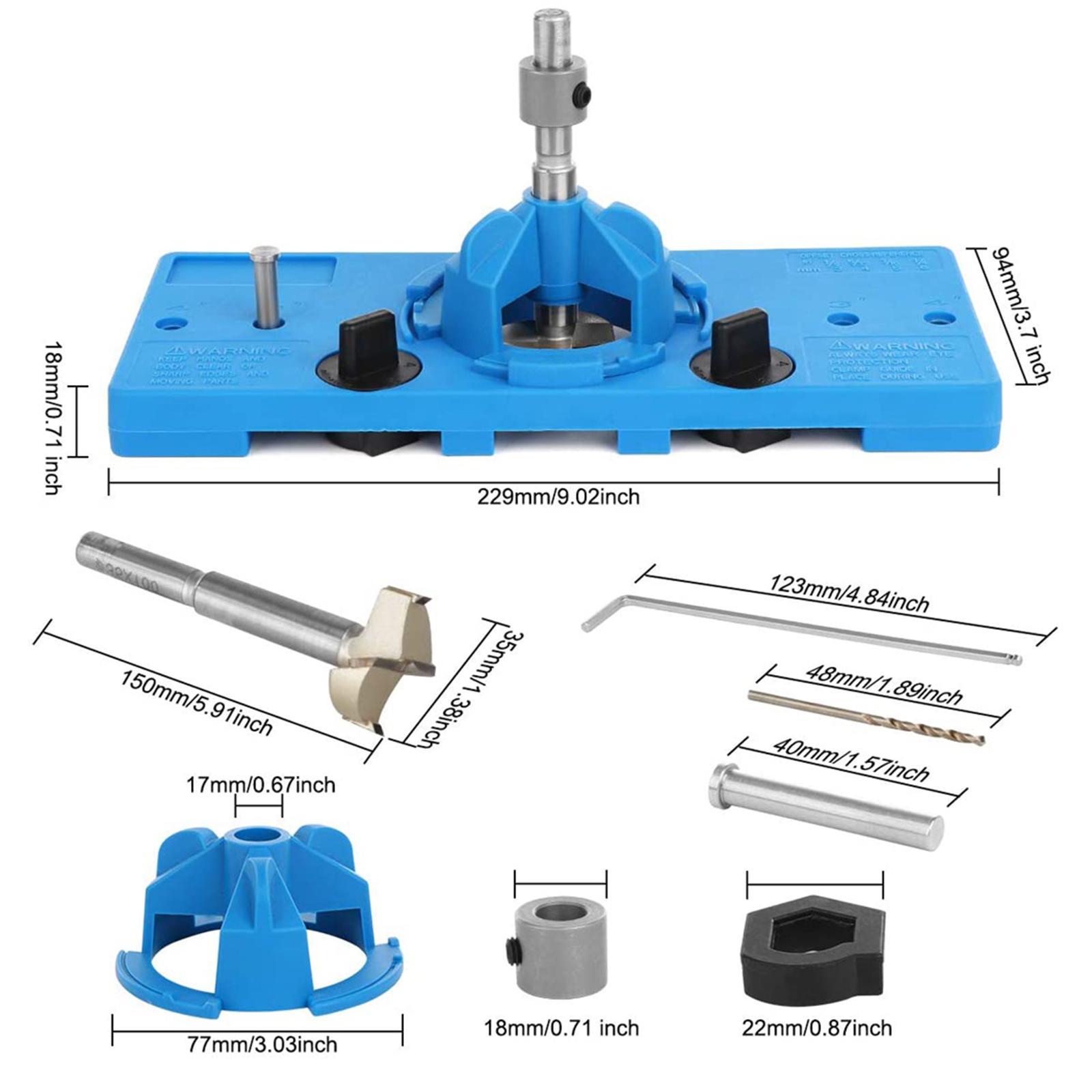 35mm Hinge Drilling Jig Guide Locator Drilling Tool for Woodworking Door Cabinet